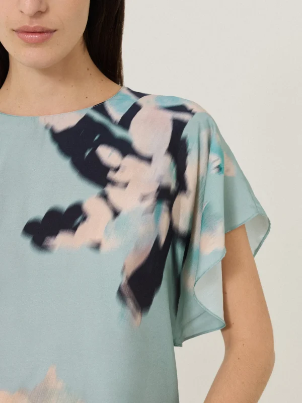 Jigsaw Floral Drift Silk Blend Top