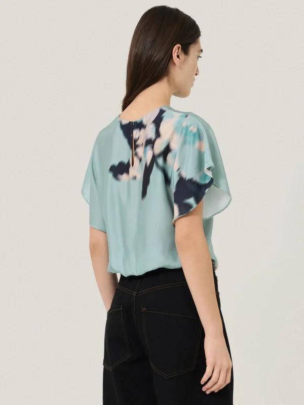 Jigsaw Floral Drift Silk Blend Top