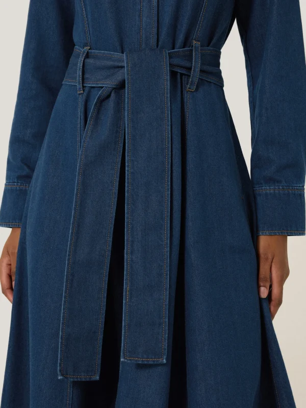 Jigsaw Fluid Denim Belted Shirt Dress