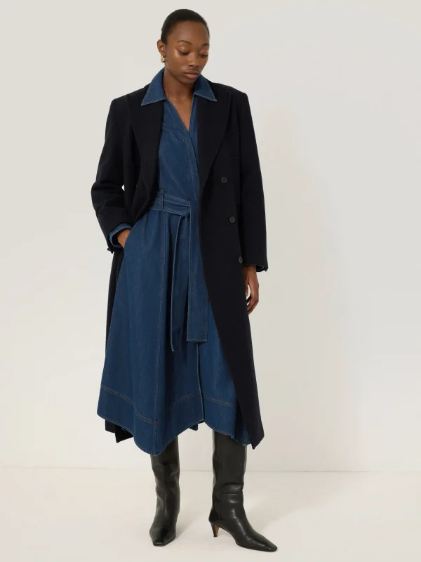 Jigsaw Fluid Denim Belted Shirt Dress