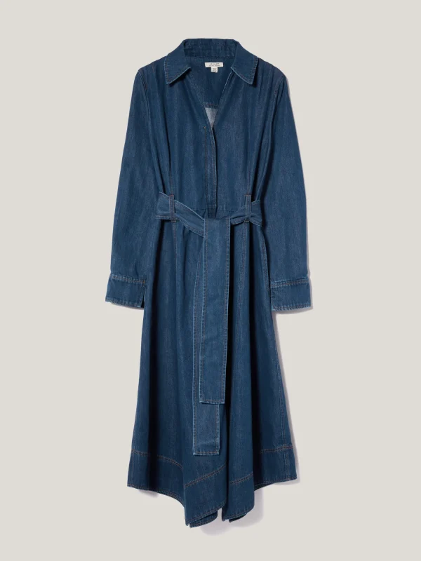 Jigsaw Fluid Denim Belted Shirt Dress