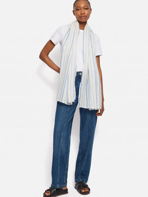 Jigsaw French Linen Stripe Scarf