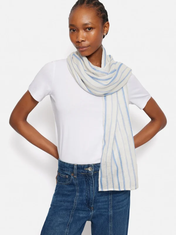 Jigsaw French Linen Stripe Scarf