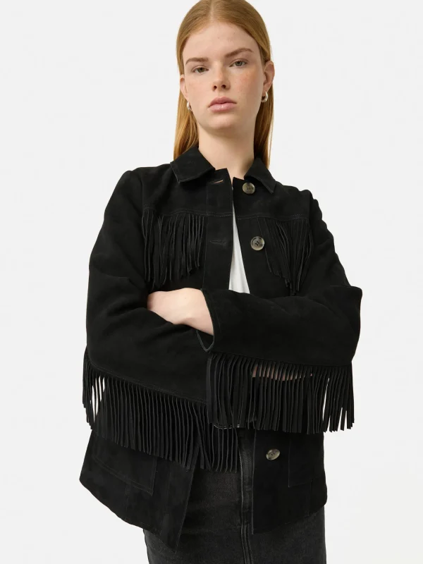 Jigsaw Fringed Suede Jacket