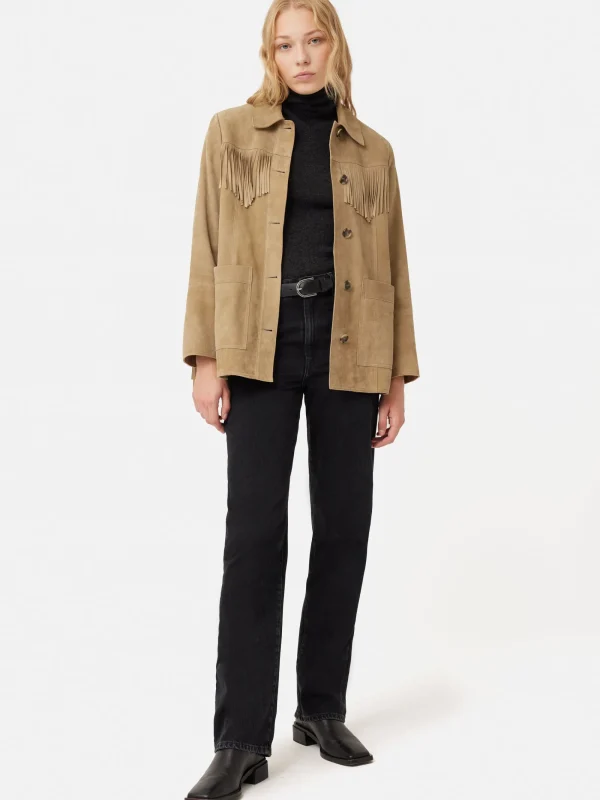 Jigsaw Fringed Suede Jacket