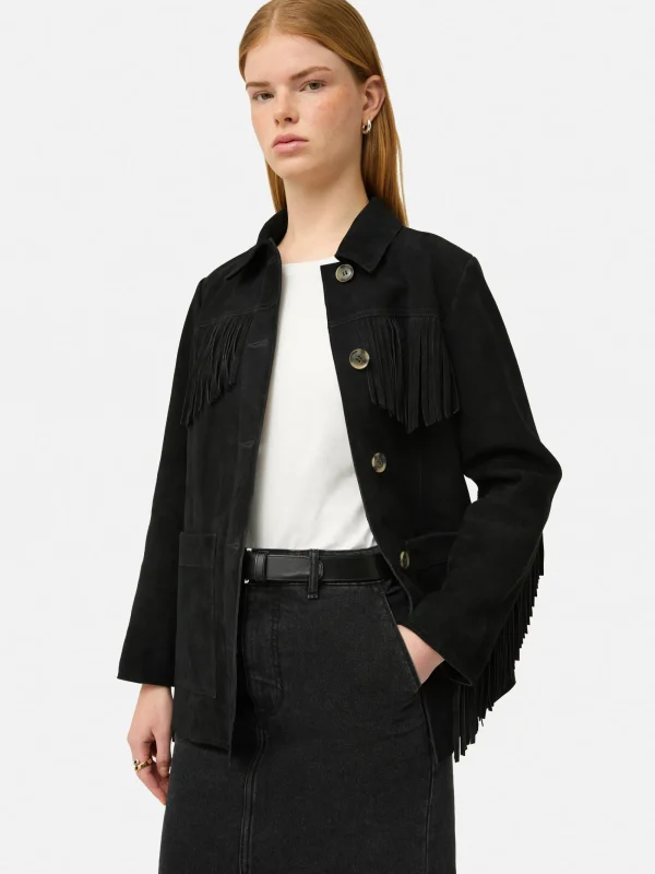 Jigsaw Fringed Suede Jacket