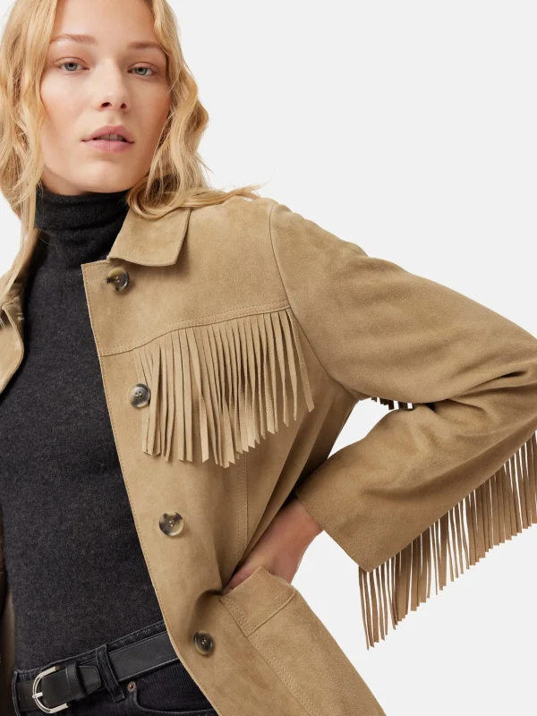 Jigsaw Fringed Suede Jacket