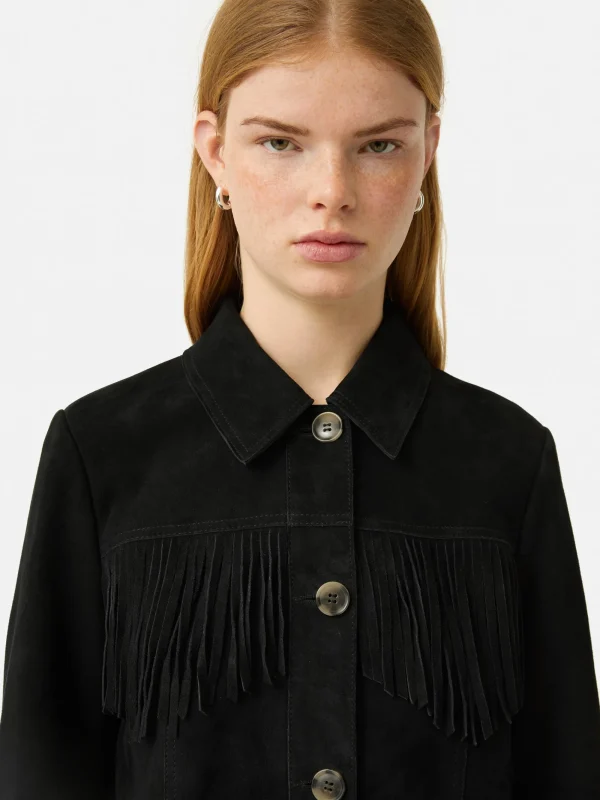 Jigsaw Fringed Suede Jacket