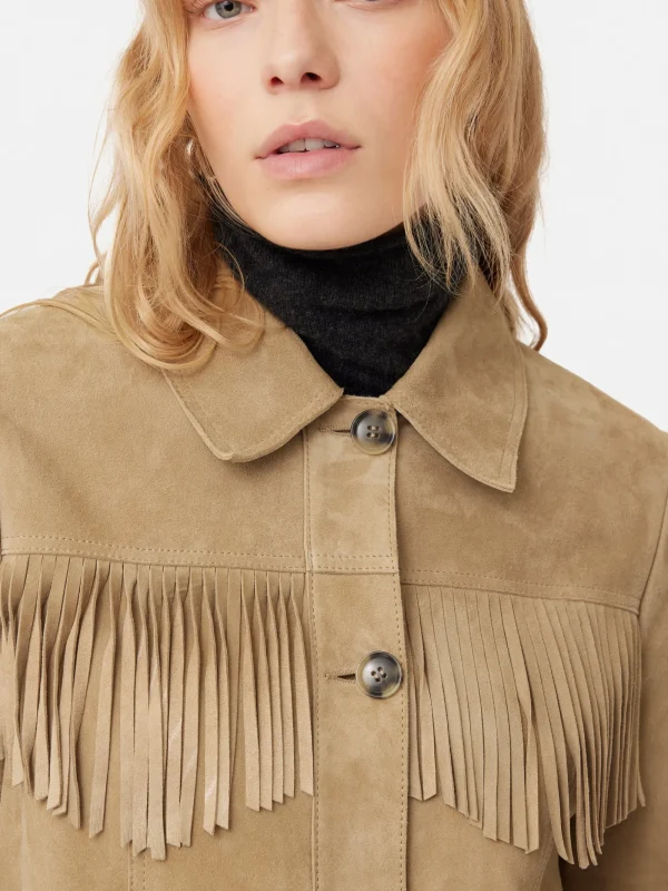 Jigsaw Fringed Suede Jacket