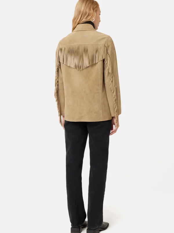 Jigsaw Fringed Suede Jacket