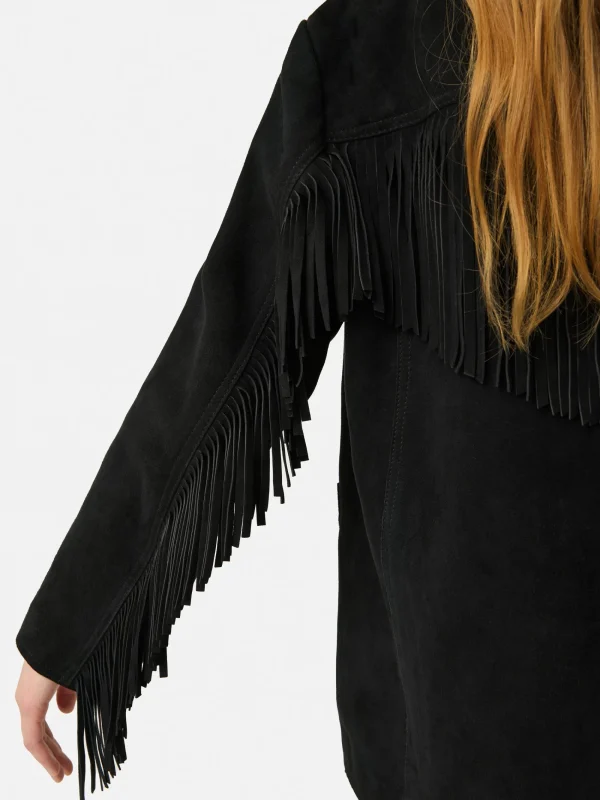 Jigsaw Fringed Suede Jacket