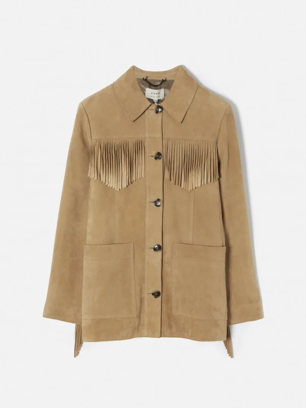 Jigsaw Fringed Suede Jacket