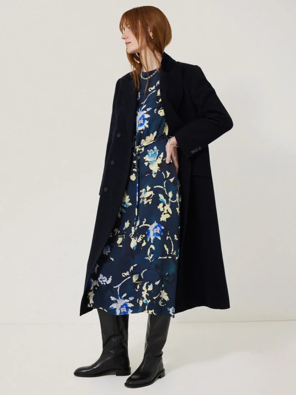 Jigsaw Hidden Floral Satin Dress