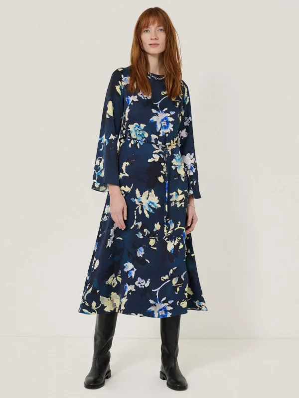 Jigsaw Hidden Floral Satin Dress