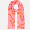 Jigsaw Hydra Coral Gauze Wool Silk Scarf