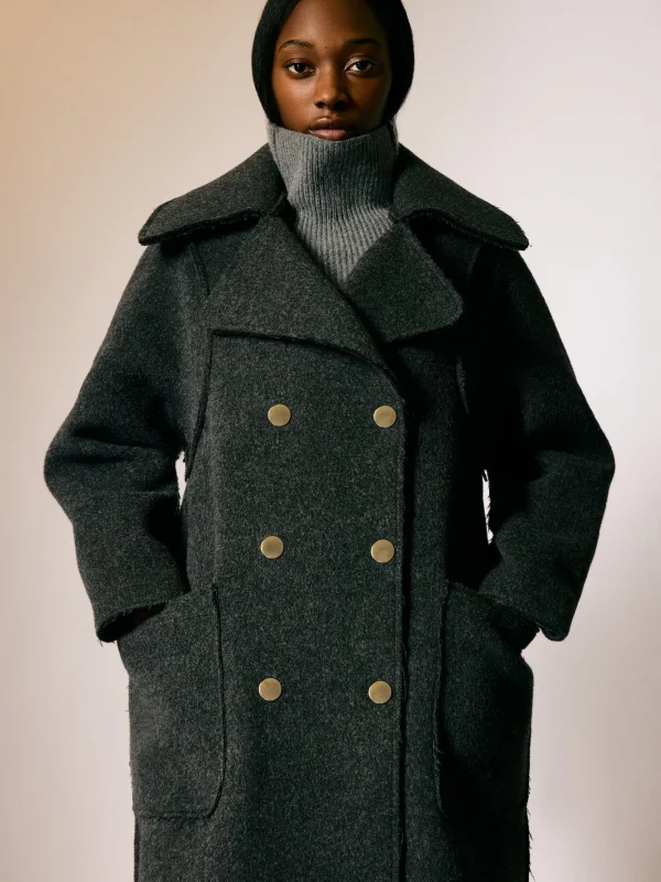 Jigsaw Italian Wool Raw Edge Coat