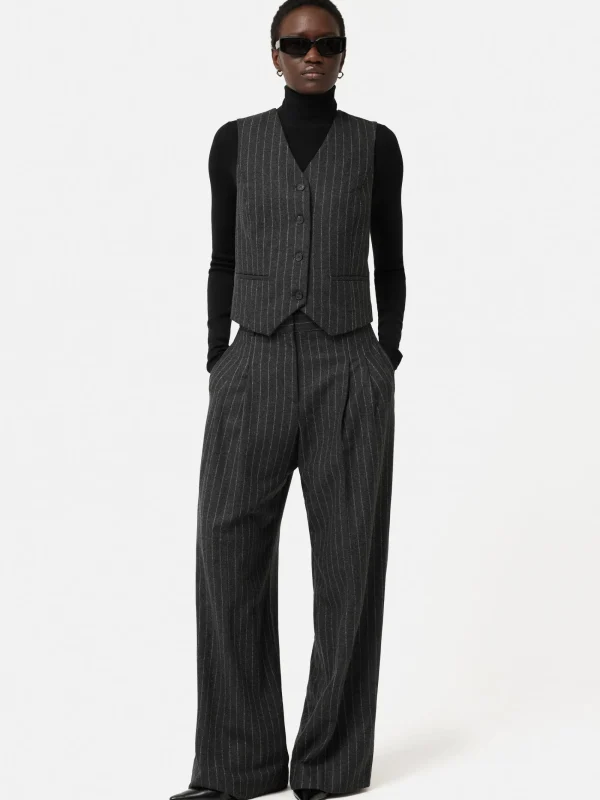 Jigsaw Italian Wool Tailored Pinstripe Waistcoat