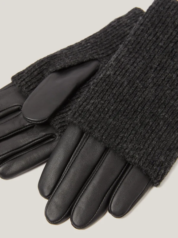 Jigsaw Knitted Leather Glove