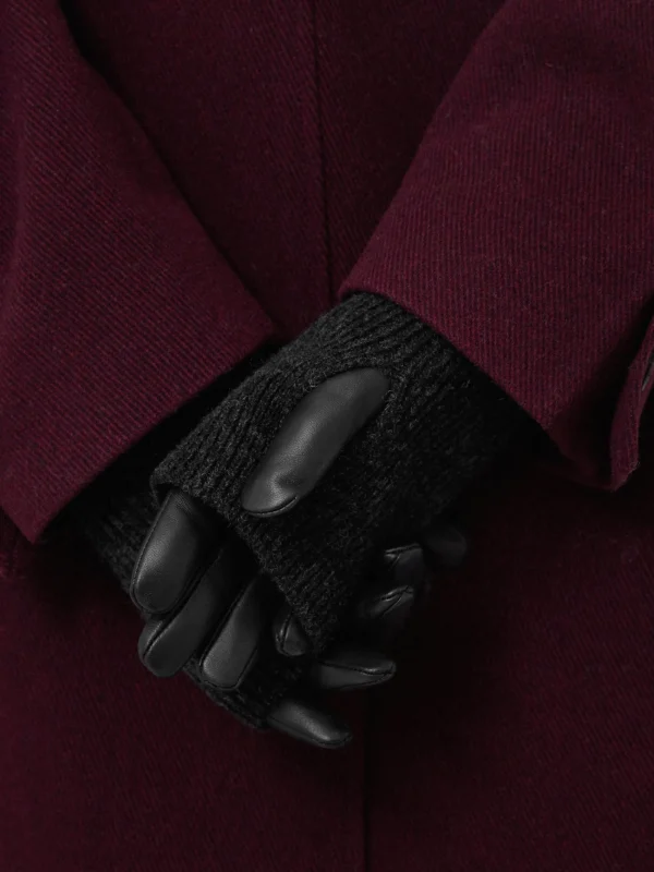 Jigsaw Knitted Leather Glove