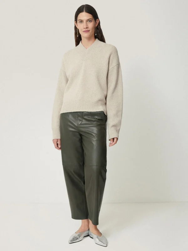 Jigsaw Leather Barrel Leg Trouser