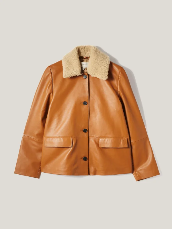 Jigsaw Leather Cropped Jacket