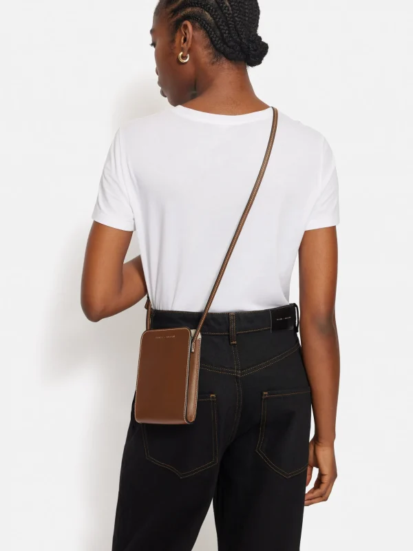 Jigsaw Leather Crossbody Phone Bag