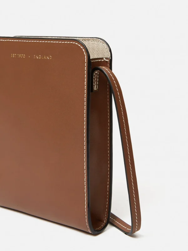 Jigsaw Leather Crossbody Phone Bag