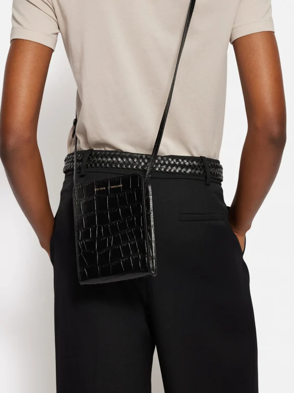 Jigsaw Leather Crossbody Phone Bag