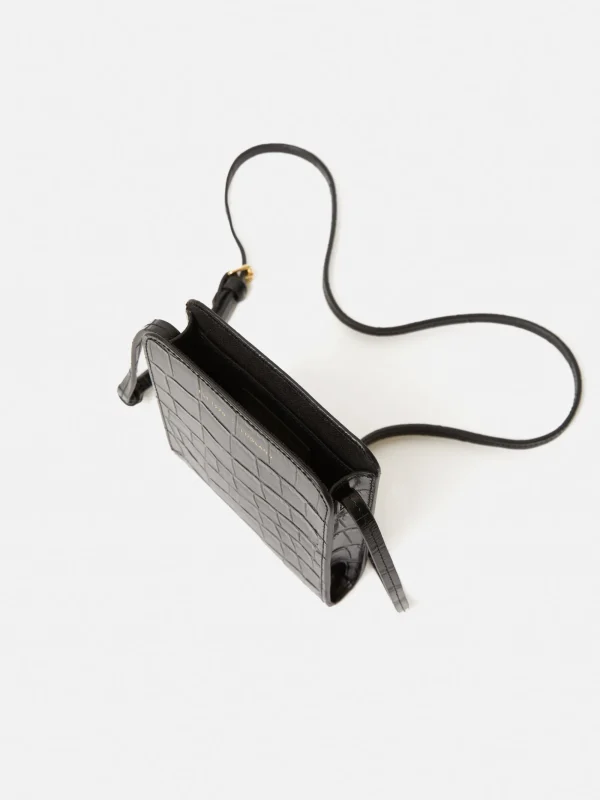 Jigsaw Leather Crossbody Phone Bag