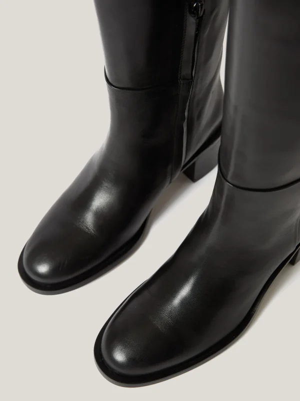 Jigsaw Leather Heeled Riding Boot