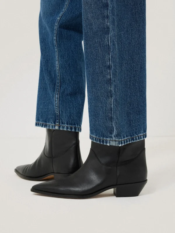 Jigsaw Leather Western Ankle Boot