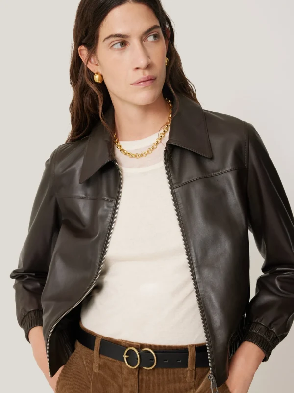 Jigsaw Leather Zip Front Biker