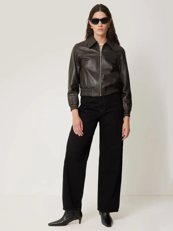 Jigsaw Leather Zip Front Biker