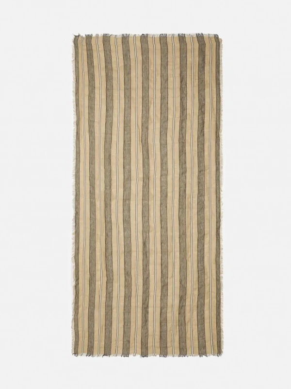 Jigsaw Linen Mix Stripe Woven Scarf