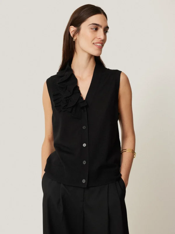 Jigsaw Merino Ruffle Waistcoat