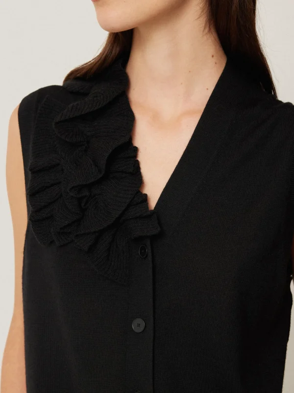 Jigsaw Merino Ruffle Waistcoat