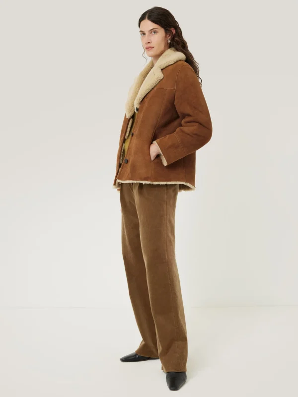 Jigsaw Merino Shearling Leather Coat