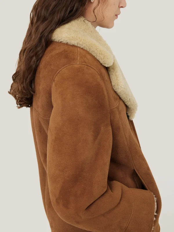 Jigsaw Merino Shearling Leather Coat