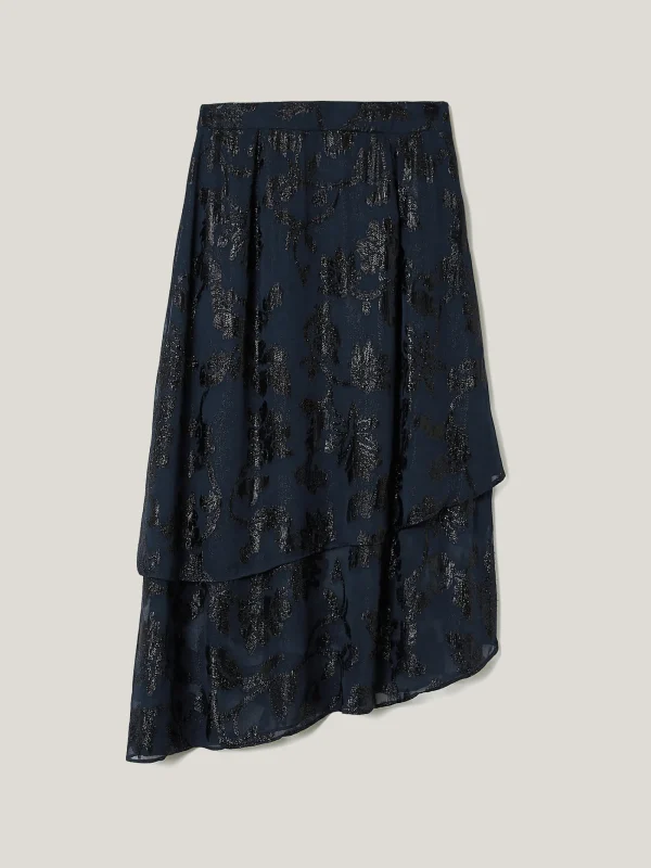 Jigsaw Metallic Jacquard Midi Skirt