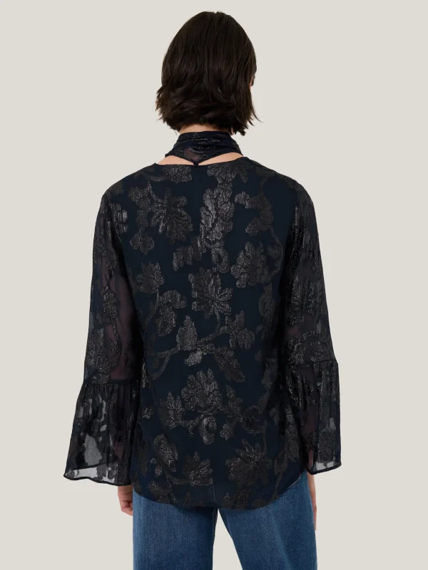 Jigsaw Metallic Jacquard Top