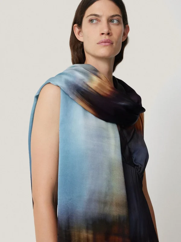 Jigsaw Modern Tie Dye Silk Scarf