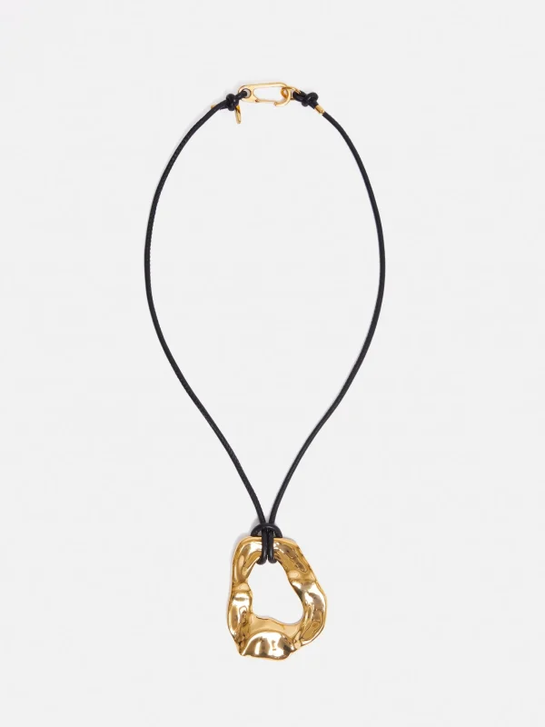 Jigsaw Molten Loop Leather Necklace