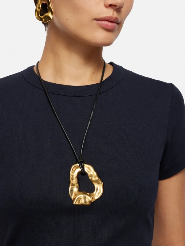 Jigsaw Molten Loop Leather Necklace