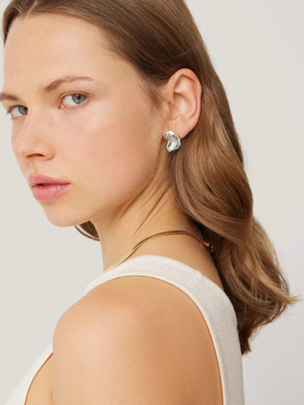 Jigsaw Molten Stud Earring