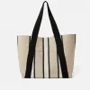 Jigsaw Oversize Striped Canvas Tote