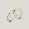 Jigsaw Pave Double Hoop Earring