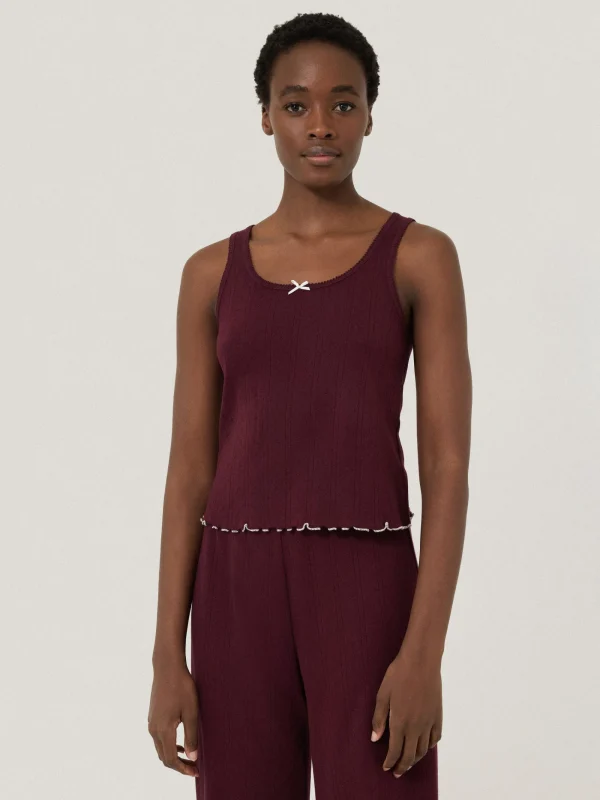 Jigsaw Pointelle Pyjama Vest Top