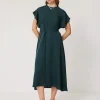 Jigsaw Pure Silk Drape Sleeve Dress