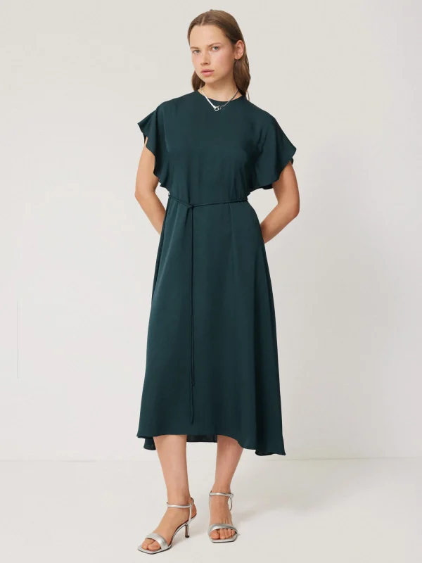 Jigsaw Pure Silk Drape Sleeve Dress