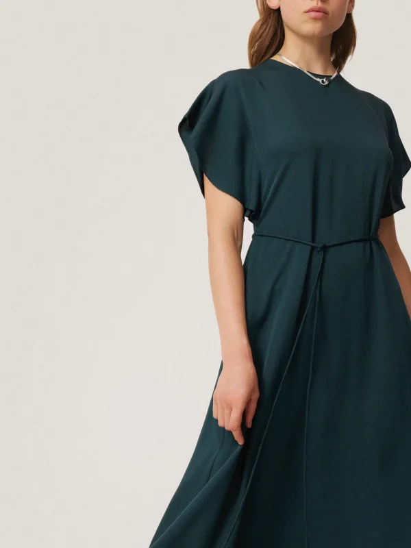 Jigsaw Pure Silk Drape Sleeve Dress